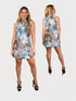 Mandarine Collar Sleeveless Mini Bodycon Dress - D2097